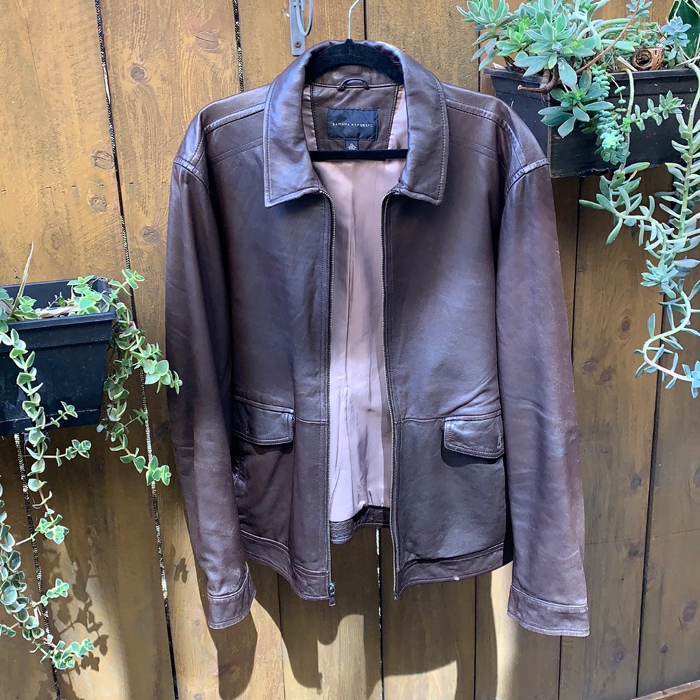 Banana Republic Leather Bomber Jacket